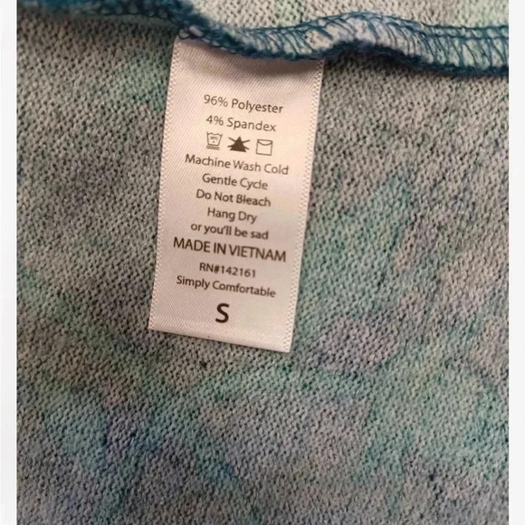 LuLaRoe Open MIDI Cardigan Green Blue Floral  Size Small - Picture 4 of 8
